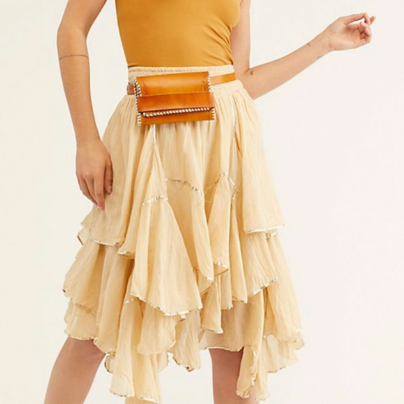 Free People Dresses & Skirts - Free People Handkerchief Ruffle Midi Skirt